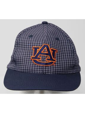 Vintage 1990s NWOT Auburn Tigers Snapback Cap Logo 7 Blue Plaid Baseball Hat New